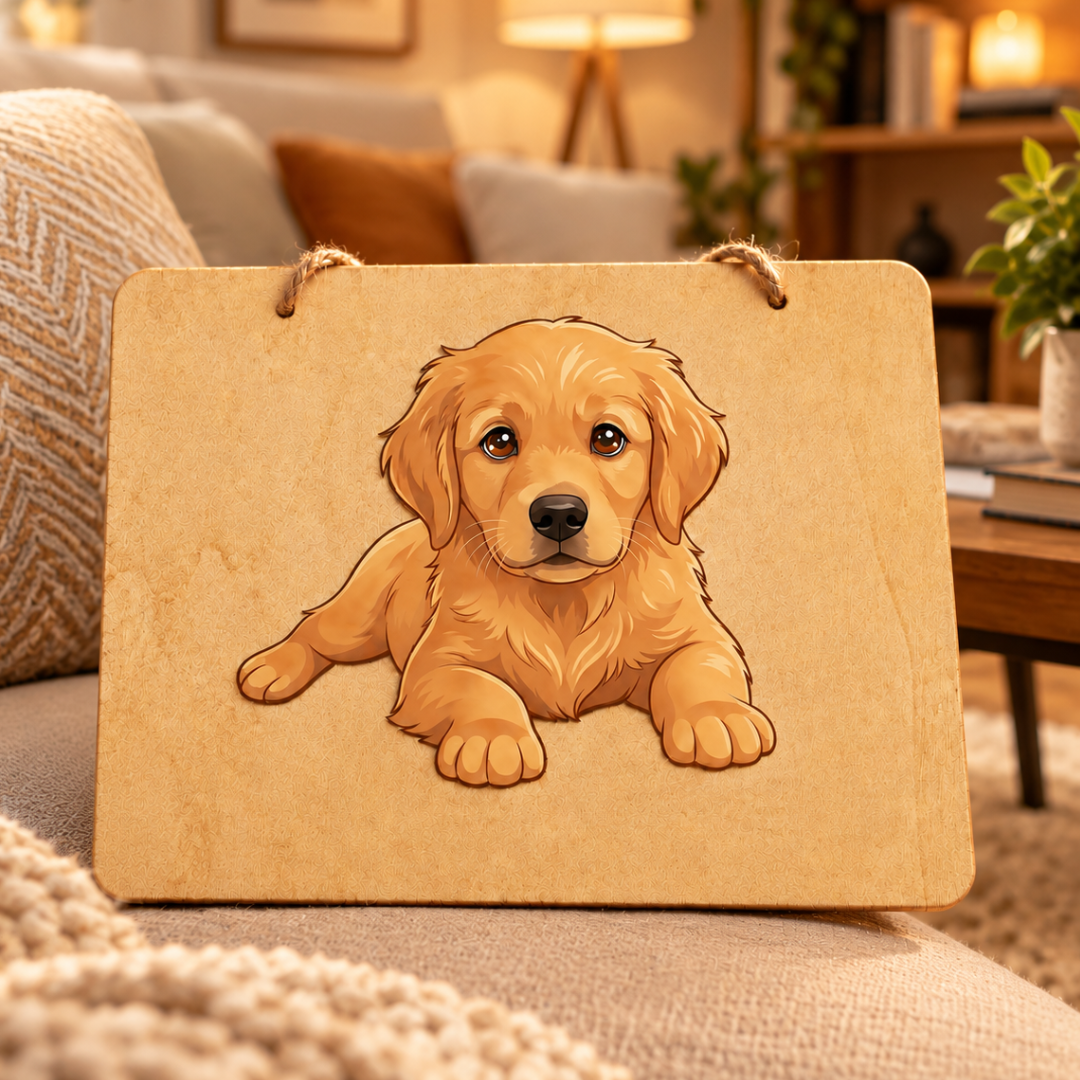 Golden Retriever Wooden Sign 20x30 cm – Home Decor and Gift Idea