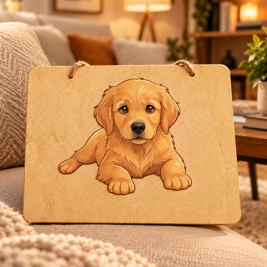 Golden Retriever Wooden Sign 20x30 cm – Home Decor and Gift Idea