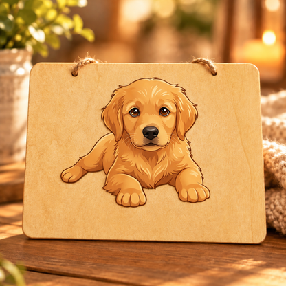Golden Retriever Wooden Sign 20x30 cm – Home Decor and Gift Idea
