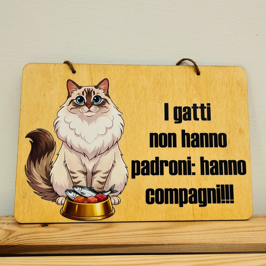 Wooden Cat Sign 20x30 cm – Gift Idea for Cat Lovers